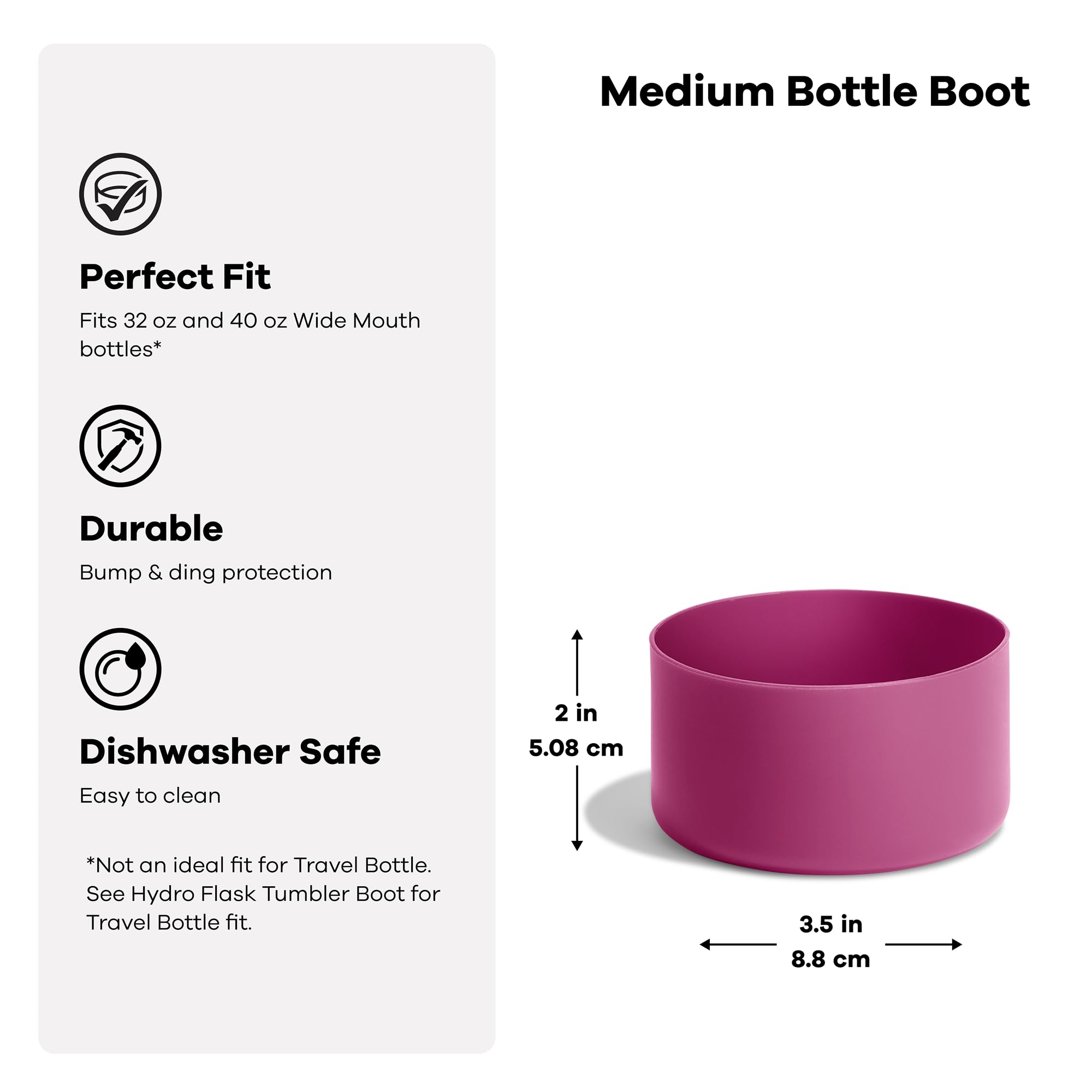 HYDRO FLASK, Silicone Flex Boot, Protective Silicone Sleeve Boot, Anti Slip Bottom Sleeve Cover for 946ml / 1,183ml Bottles - Image 3