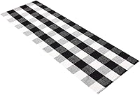 Vista 1 de Levinis - Alfombras de pasillo de cocina - Negras y blancas, cojín de sofá de celosía retro y alfombra de área - Alfombras lavables, tejidas a mano