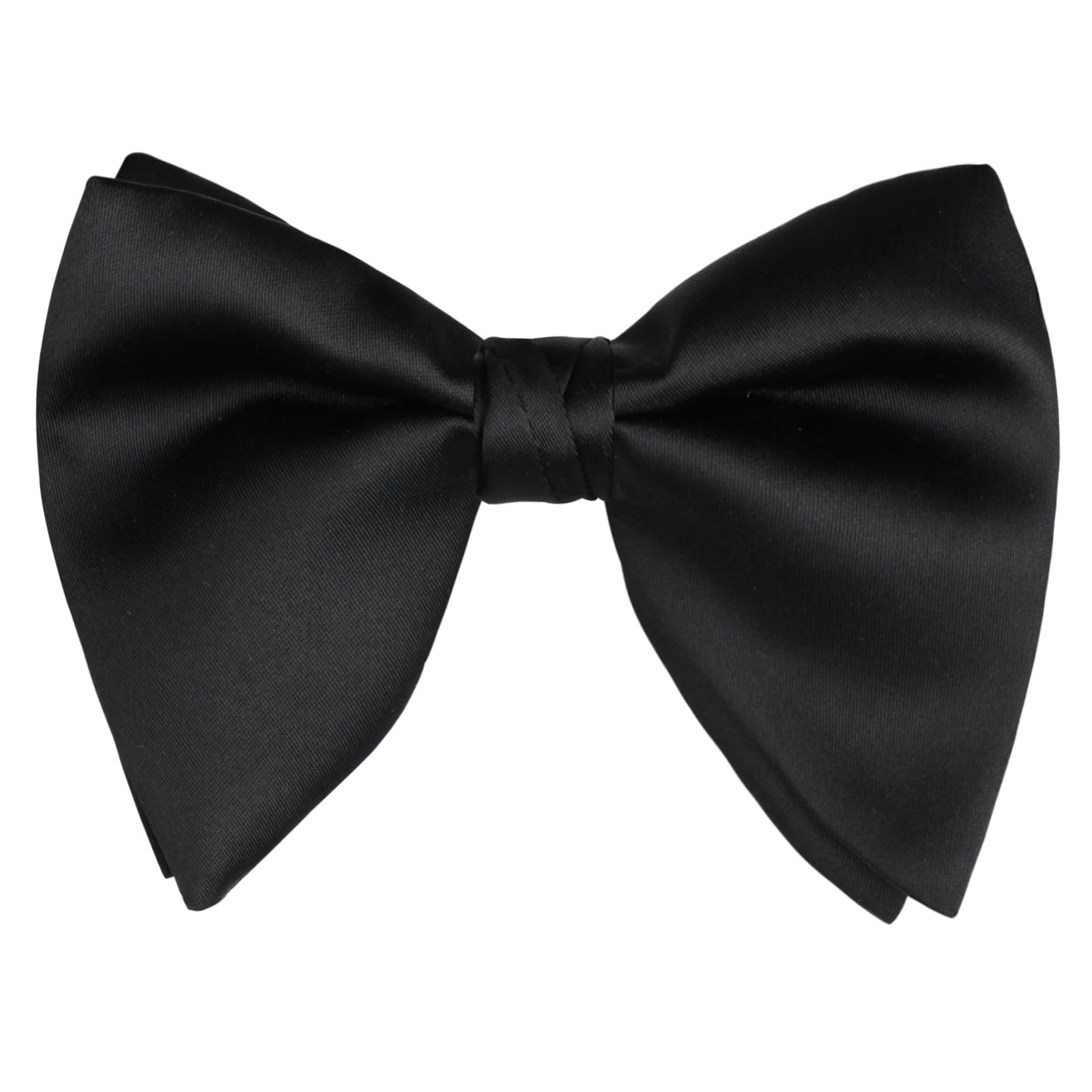 Mens Oversize Satin/Velvet Bow Ties Pre-Tied Solid Color for Wedding Party Formal Tuxedo Bowtie