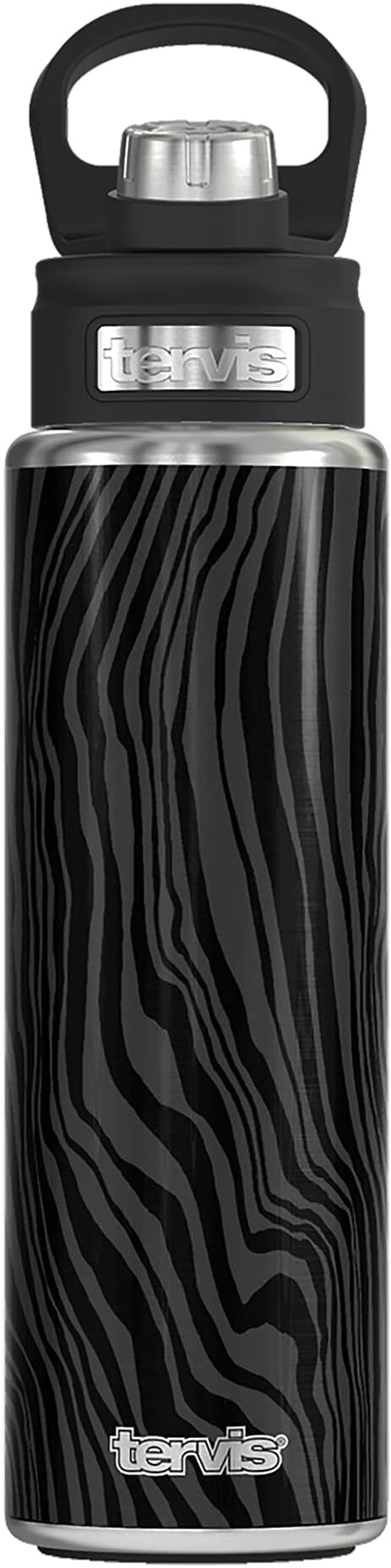 Tervis Midnight Tiger Triple Walled Insulated Tumbler, 24oz Wide Mouth Bottle, Stainless Steel
