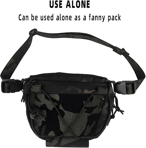 Miniatura 9 de Chaleco táctico Sub Abdominal bolsa volquete gota bolsa caza chaleco riñonera liberación rápida airsoft chaleco expansión equipo, BK