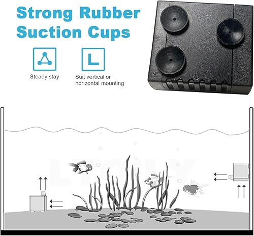 Miniatura 5 de Bomba sumergible silenciosa para pecera, 80 GPH 2.6 pies, elevación, 4 W, 110 V, 2 clavijas, ajustable para acuario de 3-5 galones, fuente de