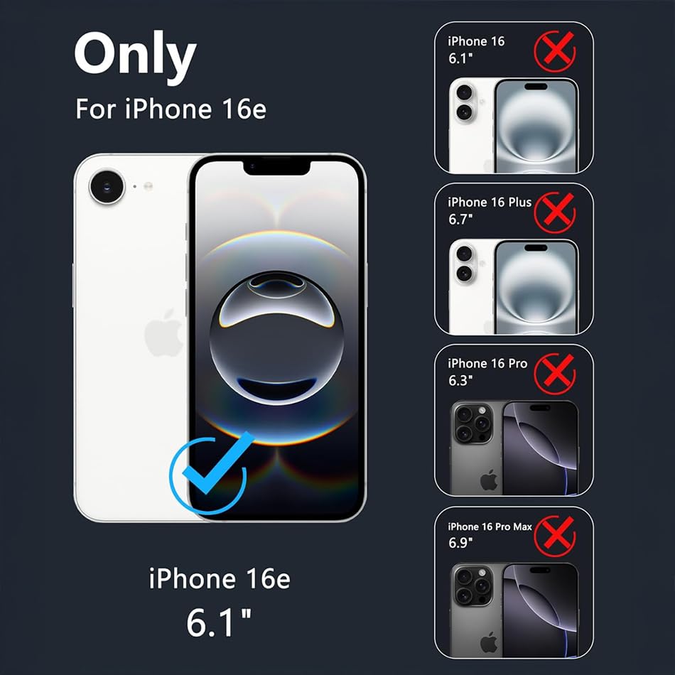 Image of Fashionury Crystal Clear Case for iPhone 16e | Yellowing Resistance | Transparent TPU Silicone | Raised Camera Lips | Slim Transparent Cover