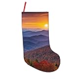 ZWLPNZZD Blue Ridge Parkway Mountains Printed Christmas Stocking-18 Inch, Soft Plush Cuffs Large Stockings for Holiday Party Xmas New Year Halloween Decor
