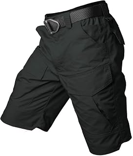 Men's Tactical Cargo Shorts Rip-Stop Camouflage Military Outdoor Hiking Casual Shorts with Multi Pockets