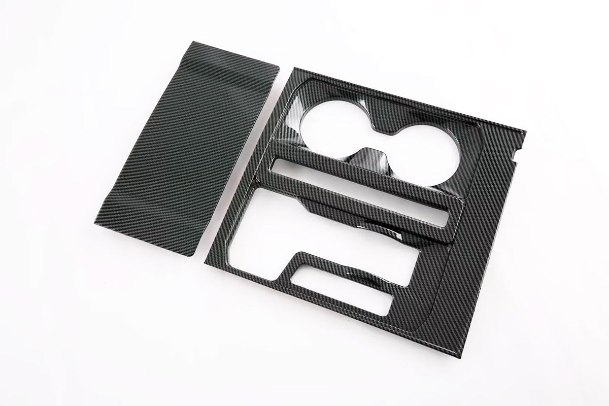 Gear Shift Panel Cover Compatible with Ford F150 F-150 2026 2025 2024-2021 Gear Shift Console Panel Trim Cup Holder Frame Cover Interior Car Accessories ABS 2PCS(Carbon Fiber Style)