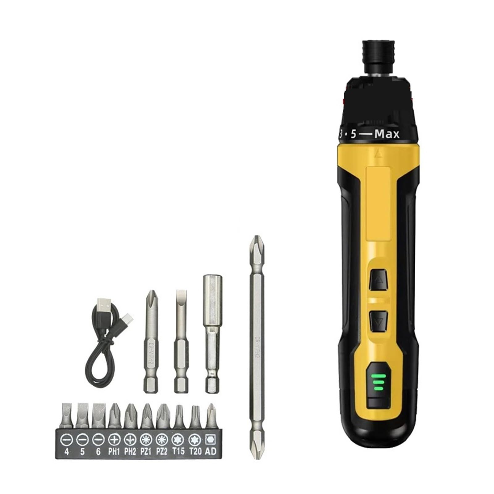 Dothmvgtd Yellow6-Speed Torque 6-Speed Torque Cordless Electric Screwdriver 2000Mah Lithium Battery Drill 3.6V Power Tools Set Household Maintenance Repair Portable Lightweight(Yellow6-Speed Torque)