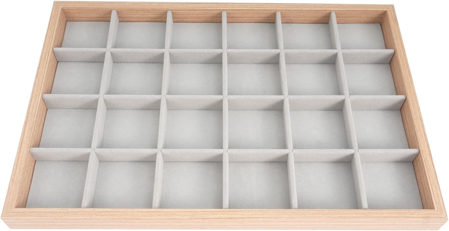 Amazon.com: AIRZSNRY Stackable Wooden Jewelry Organizer Tray, Large ...