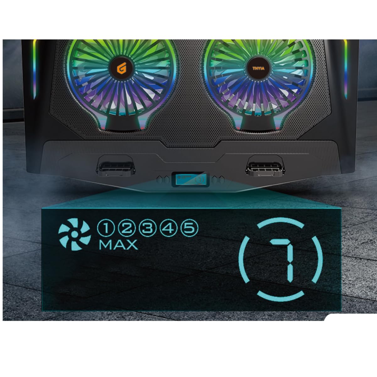 Conceptronic Thyia Ergo Base Refrigeradora RGB 2X Ventiladores para Portátil hasta 17"