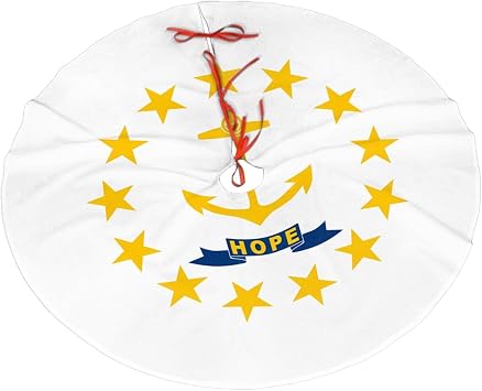 Rhode Island State Flag Christmas Tree Skirt 48" Skin Friendly and Comfortable Fashionable Holiday Accessories