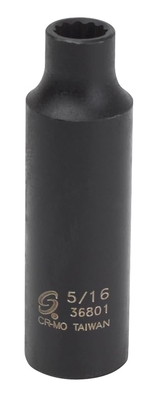 Soquete de Impacto Longo 12 Pontos Sunex Tools 3/8" para 5/16", em Aço CR-MO, Modelo 36801