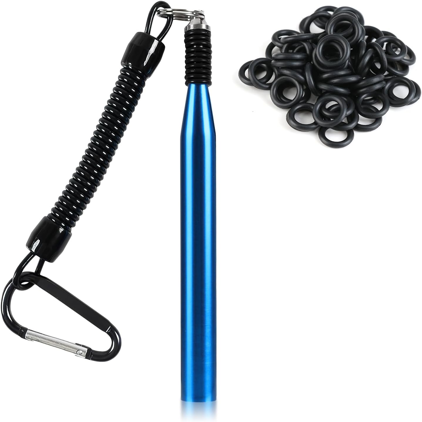 hoeslawFishing Rig Tools Kit, Fishing Gear and Equipment with 300pcs O-Rings for Finesse Worms, Effortless Bait Installation Rigging Tool with Keychain Lanyard for Bass Fishing Bait Casting