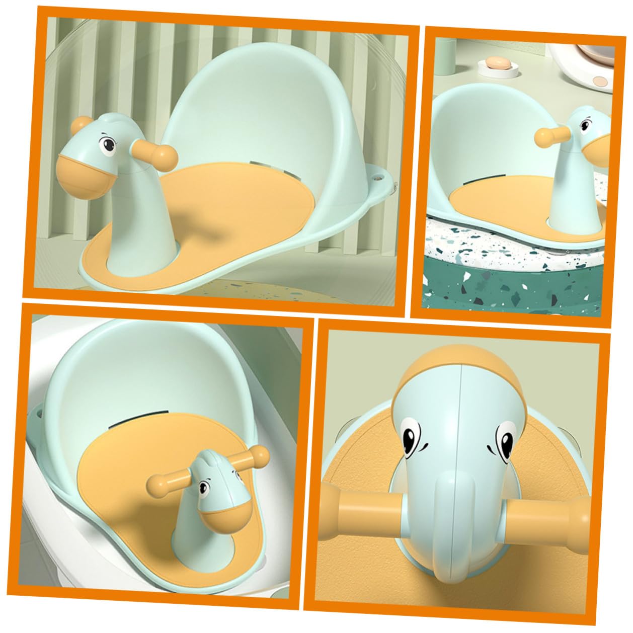 TEHAUX Silla de Bañera para Bebés y Niños Pequeños Ventosas Antideslizantes y Orificios de Drenaje, Asiento Seguro de Pp para Baño y Ducha