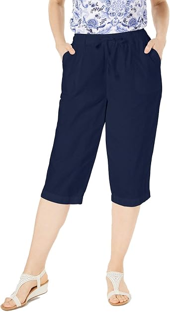 Karen Scott Cotton Cropped Pants 