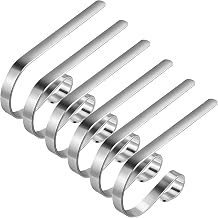 Edoneery Christmas Stocking Holders for Fireplace Mantle with Separate Double-Sided Tapes, Non-Slip Stocking Hangers for Mantel Shelves Multipurpose Xmas Party Decoration Hooks Silver, 6
