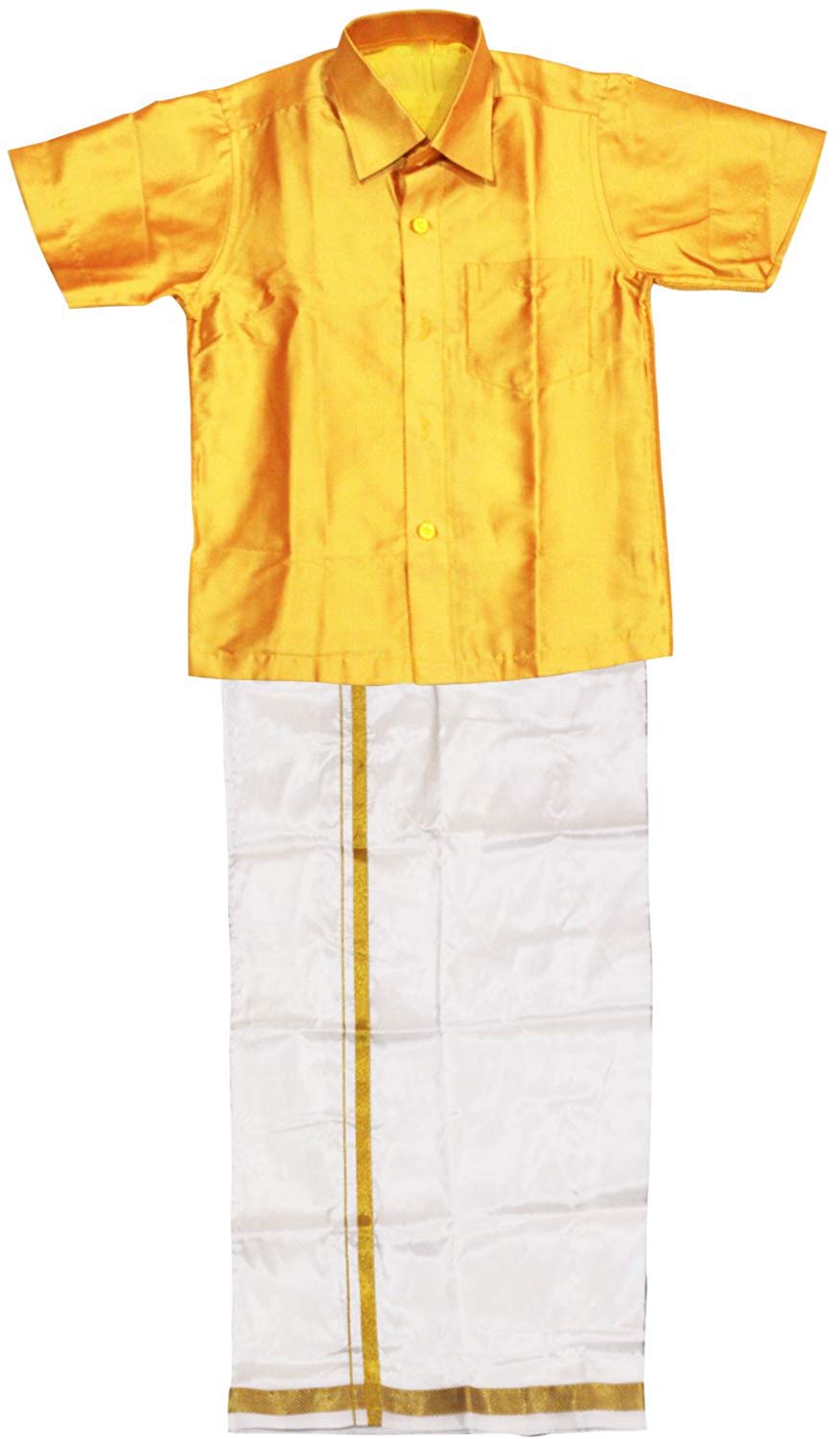 SJS King Boy's Shirt/Dhoti Regular Fit (Gold, 2-3 Years) - Image 2 thumbnail