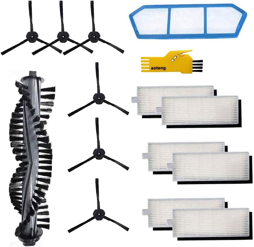 Replacement Parts for ILIFE A4s Robot Vacuum Cleaner Accessories Kit Pack of Main Brush, Primary Filter, Hepa Filter, Side Brush
