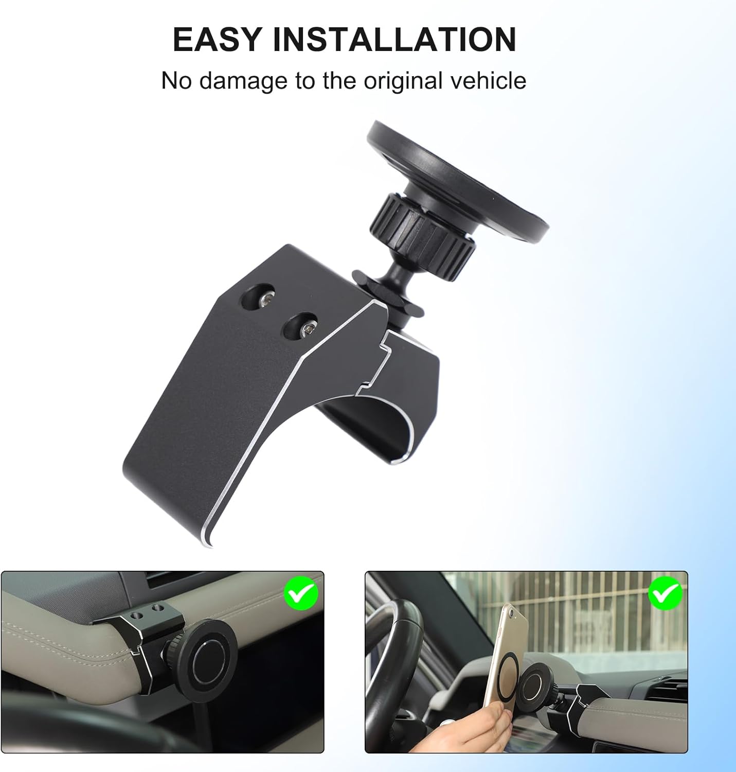 PIUGILH Magnetic Phone Holder Mount Compatible with Land Rover Defender 90 110 130 2020-2025 Interior Accessories, Aluminum Alloy 360° Center A/C Air Vent Cell Phone Holder Stand