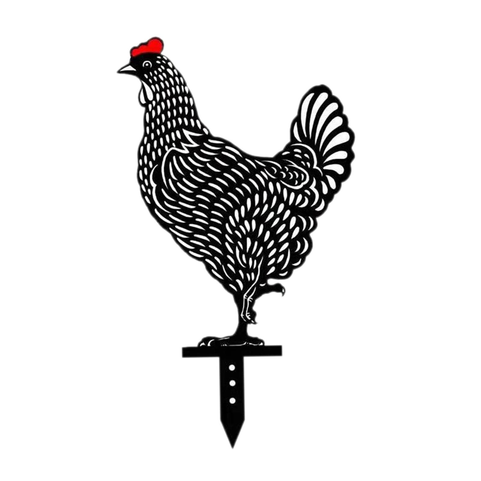 UJEAVETTE Acrylic Chicken Yard Art Rooster Hen Chicken Yard Stake Garden Floor Decor D-image-26