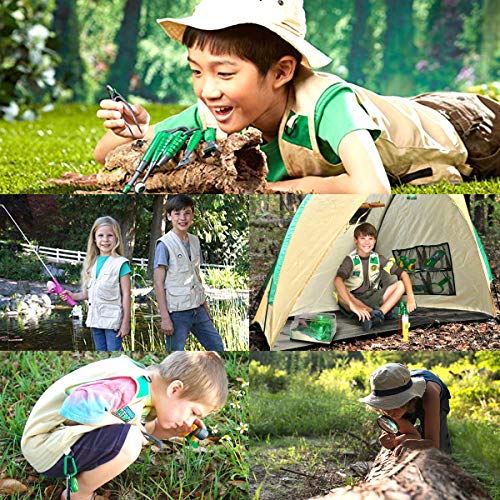 Safari Costume Cargo Vest And Hat For Kids, Outdoor Explorer Kits And Role Play For Park Ranger, Paleontologist, Zookeeper, Jane Goodall Costume,Great Backyard Safari Gift For Adventure Boys And Girls #TOP5