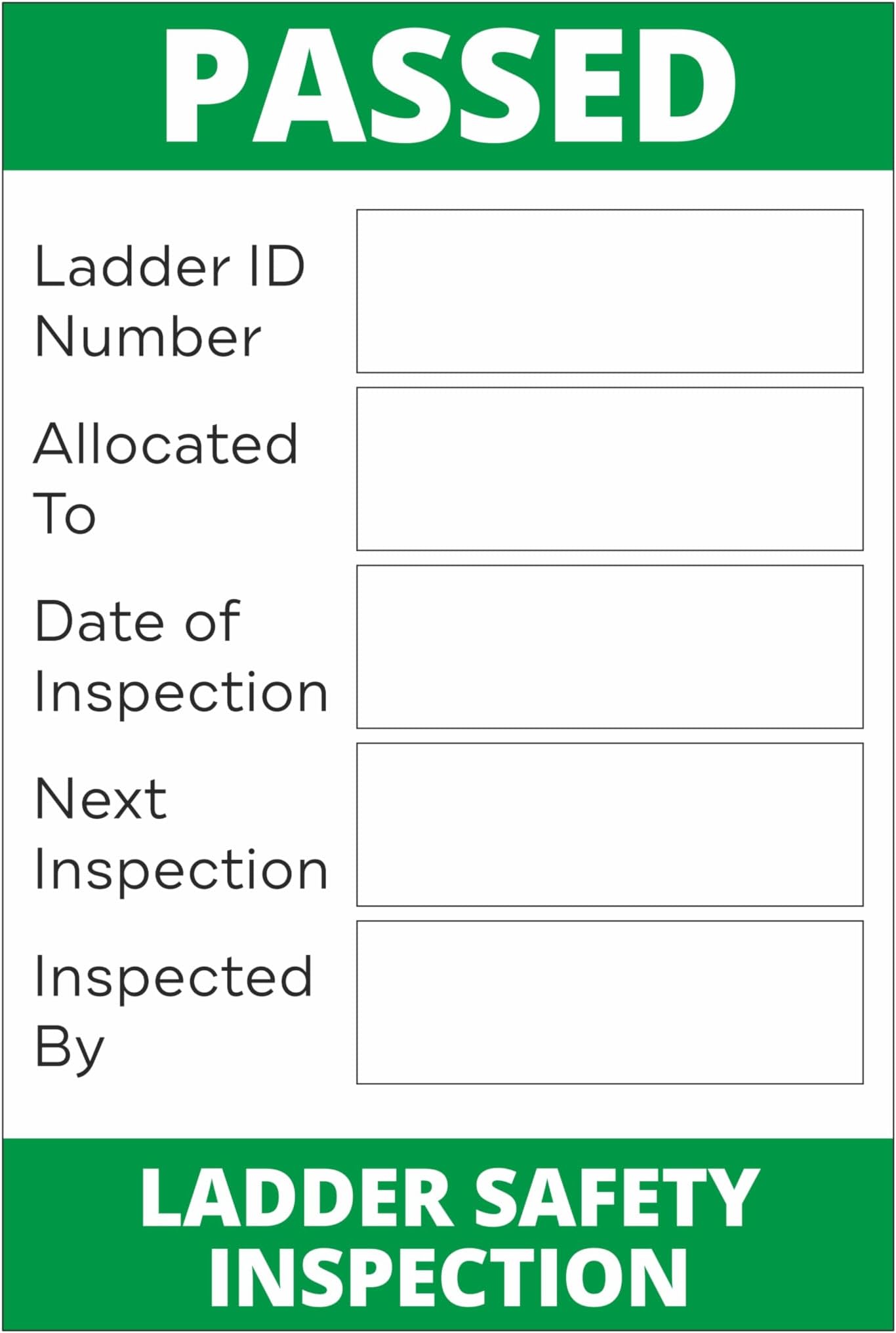 Passed Ladder Safety Inspection Self Adhesive Vinyl Stickers Health and Safety Business Pack of 50 76mm by 50mm Each