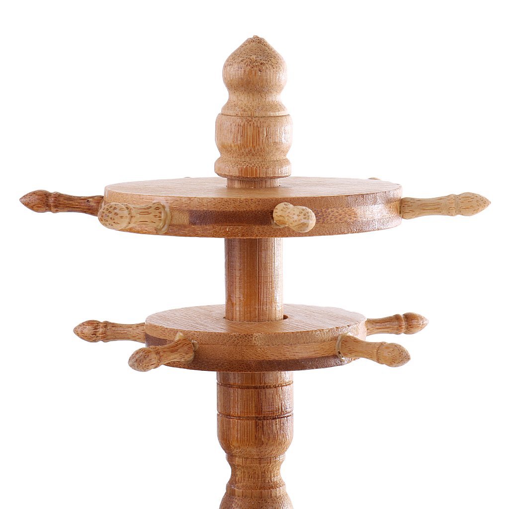Wood Calligraphy Brush Holder - 12-Pin Sumi Brush Hanger & Pen Stand Shelf (10.14x13.26 Inches)