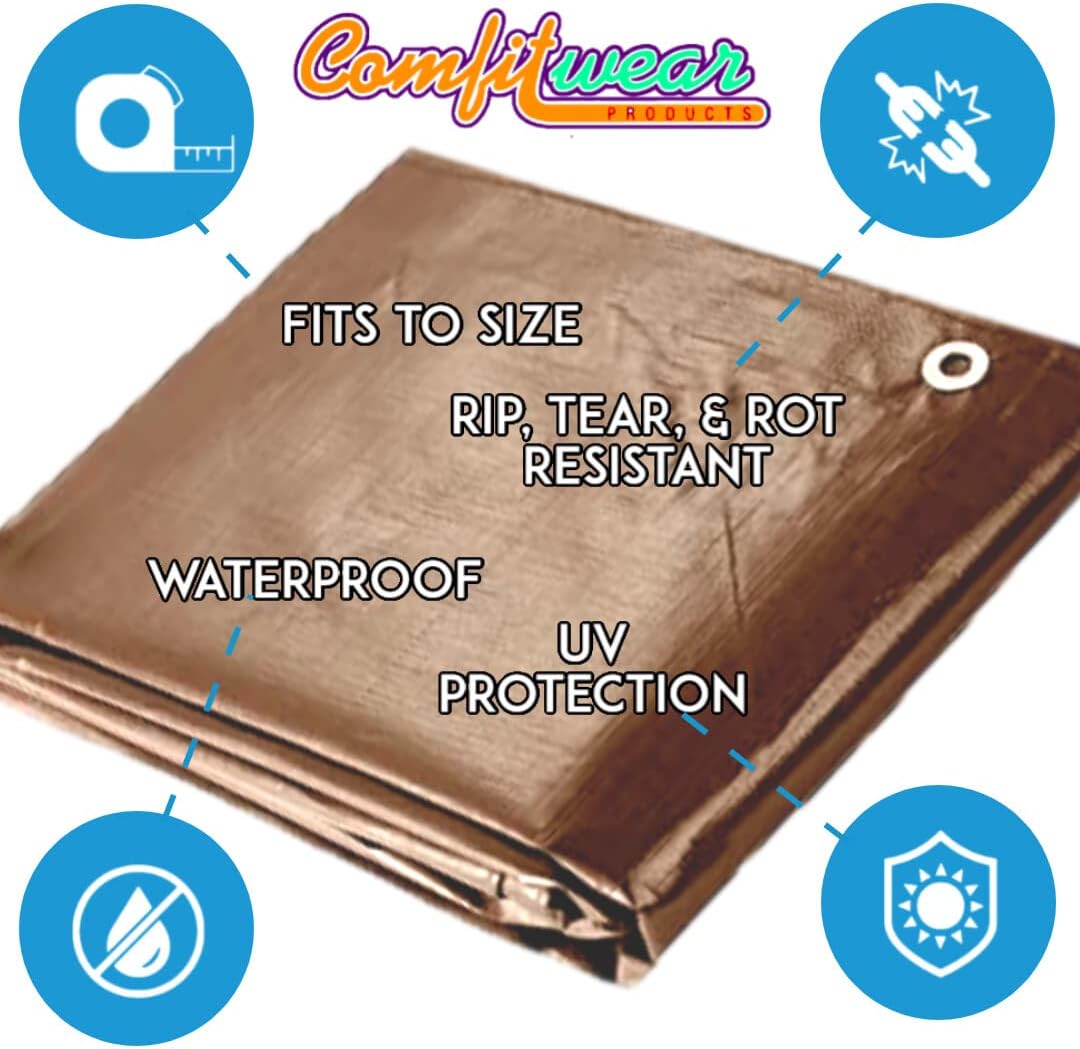 16 MIL Multi-Purpose Extra Heavy Duty Tarps - Car, Boat, Camping & General Purpose Waterproof Tarp Cover