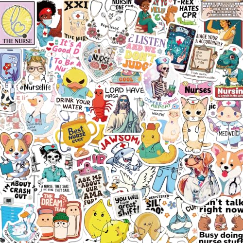 120 PCS Funny Nurse Stickers Medical Sticker Pack Nursing Accessories for Nurses Nursing Healthcare Sticker Funny Nurse Gifts