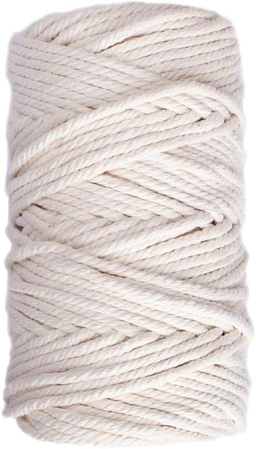 6mm x 164 Feet Cotton Rope Macrame Cord for Crafts Jewelry Making Home Decoration Gift Wrapping