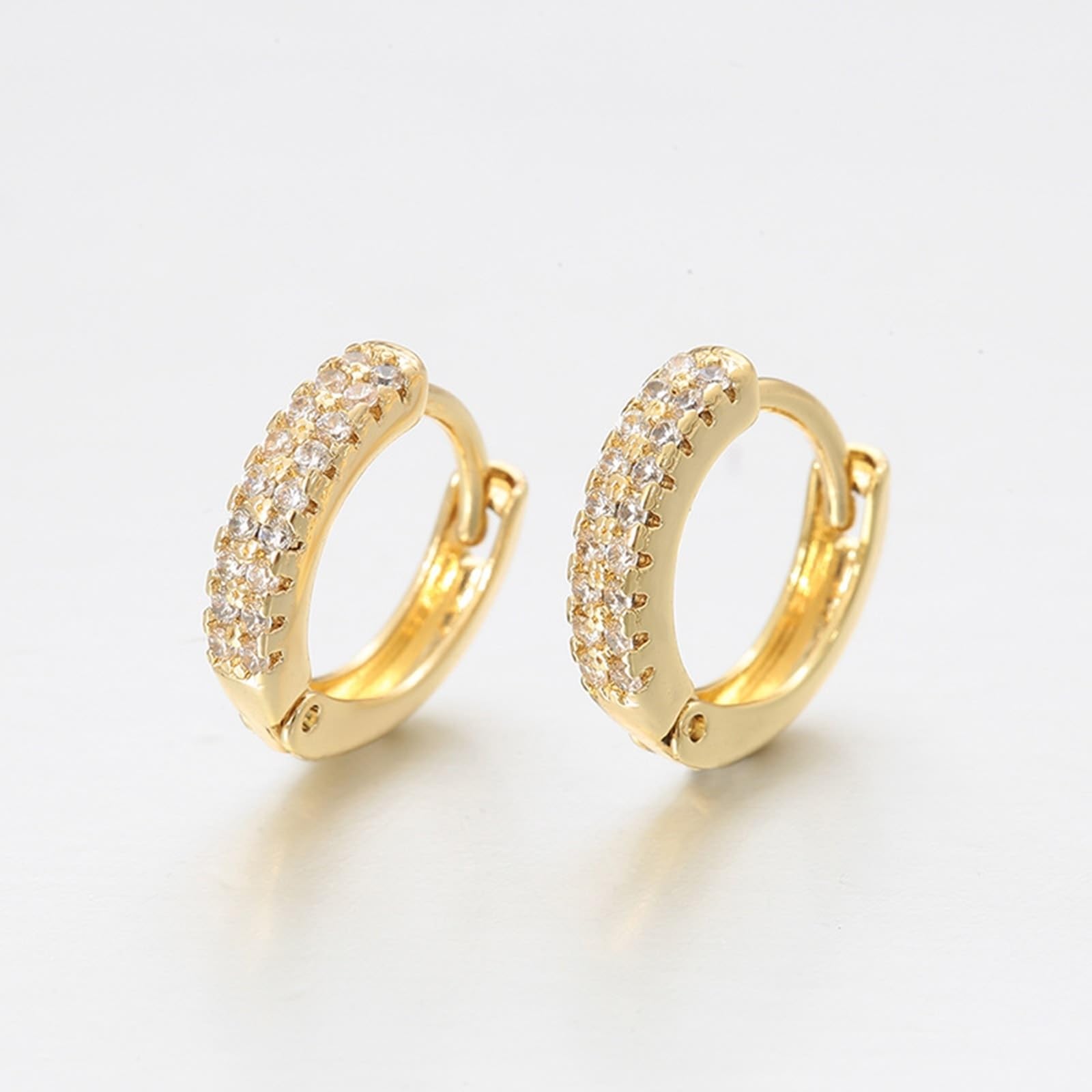 Prawdziwe złoto biżuteria z żółtego złota Au 375/585/750 kolczyki z moissanitem, klasyczne kolczyki 9K/14K/18K Gold Creole