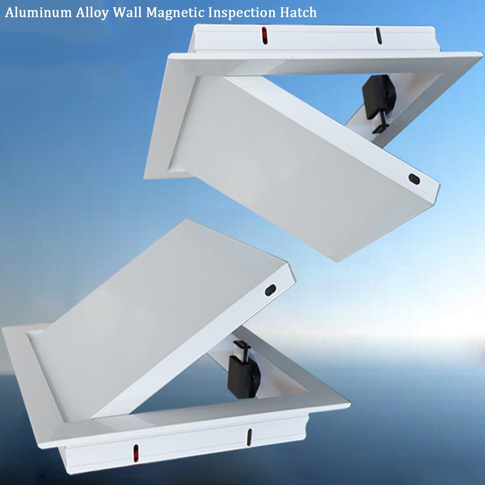 Aluminiowy panel dostępu do drzwi sufitowych i ściennych, 40 x 40 cm, magnetyczny zamek inspekcyjny, trwała rama z płyt kartonowo-gipsowych, do wentylacji i instalacji wodno-kanalizacyjnych