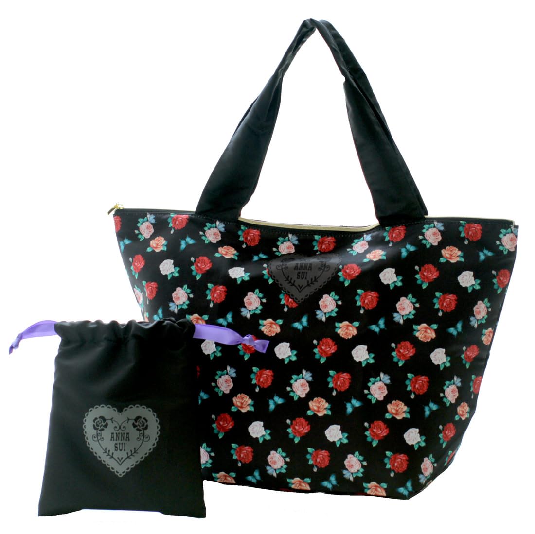 ANNA SUI  ビッグ 巾着バッグ ＆ドットトートバッグプレゼント ANNA SUI 特製ビッグ巾着トートバッグ バタフライチャーム付き