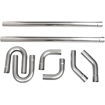 409 Steel Heavy Duty 2.5 Inch DIY Custom Mandrel Exhaust Pipe Tube Pipe, 48 Inch Straight Pipe, 2.5''OD Straight & Mandrel Bend Pipe45/90/180 Degree Kits,Universal Fitment - 8PCS