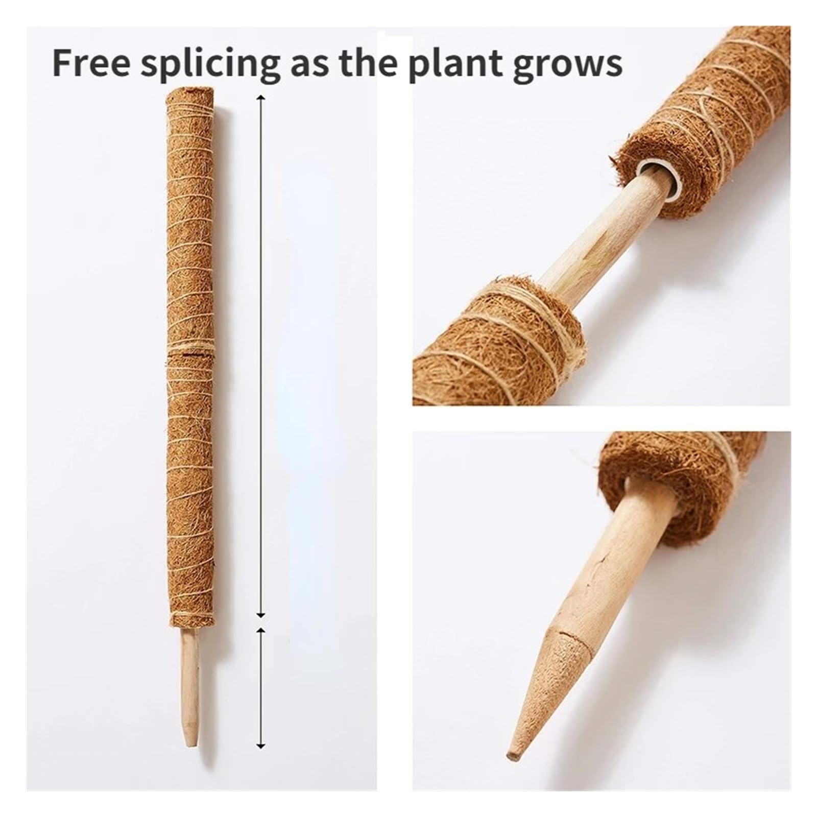 1 Stück 50 cm Pflanzenkletter-Kokosnuss-Garten-Kokosnussstab for Pflanzen und Pflanzenunterstützung