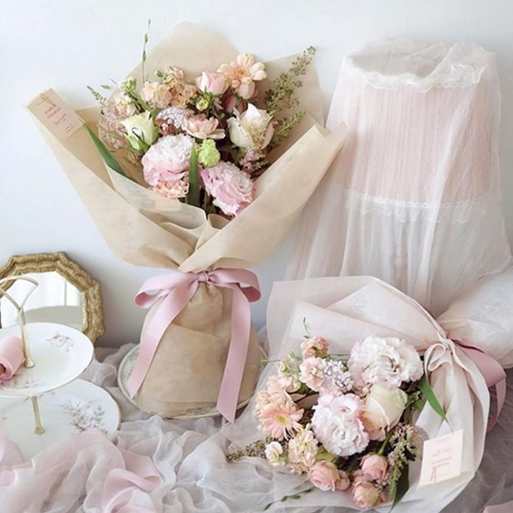 25 Fogli/5 Colori Oro Bordo Fiore Carta Da Imballaggio,forniture