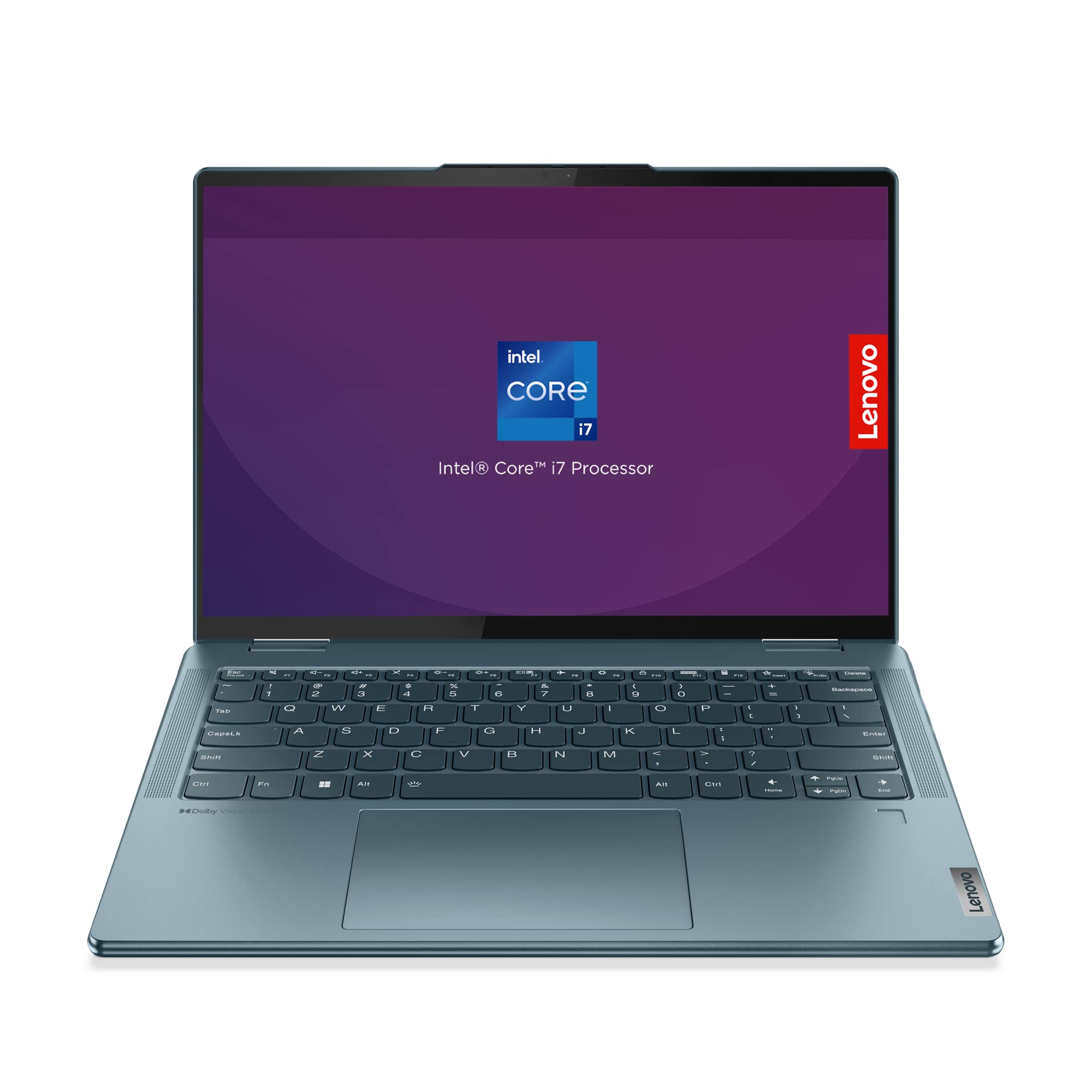 Lenovo Yoga 7 2-in-1 Laptop with Pen, 14" 2.8K (2880x1800) OLED display, Intel Core i7-1260P, Integrated Intel Graphics, 16GB RAM, 512GB SSD, Win 11, Eng-Arabic, 2Yrs Premium Care, Blue - [82QE0052AX]