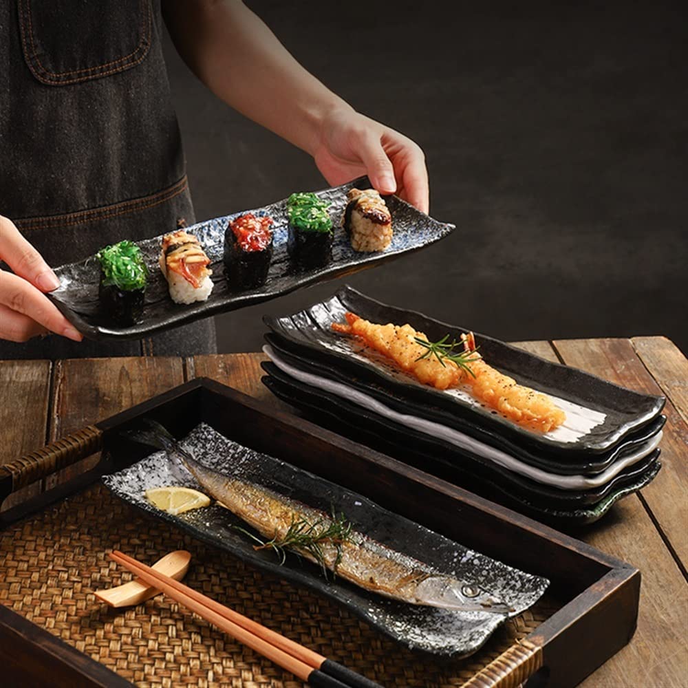 寿司皿2枚 Amazon.co.jp: プレート 食器 ディッシュ 寿司皿セット 2枚組 長方形