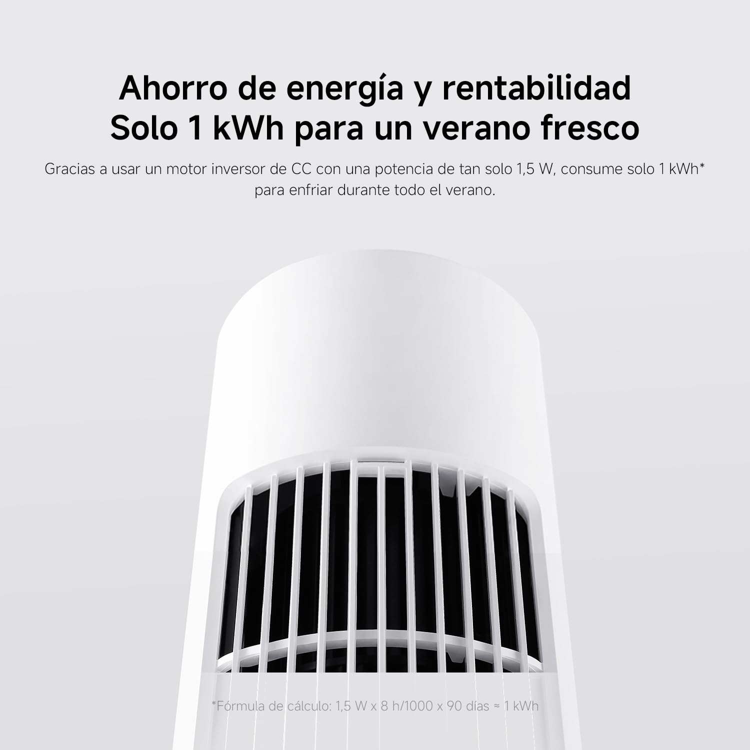 XIAOMI Tower Fan 2, Refrigeración Silenciosa, Control Inteligente | Potente ventilador de torre con modo sueno, control smart de 100 velocidades y bajo consumo para dormitorio, salon u oficina.