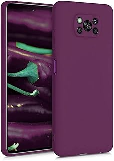 (Poco X3 & X3 Pro & X3 Nfc) Soft Silicone Gel Rubber Shockproof Back Case Cover Matte Finish Inner Cloth Lining with Camera Protection (Purple)