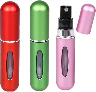 Perfume Travel Spray Bottle,Portable Mini Refillable Perfume Atomizer Bottle,3 Pcs Pack of 5ml Atomizer Perfume Bottle,Perfume Travel Bottle,for Traveling and Outgoing(Green+red+Pink)