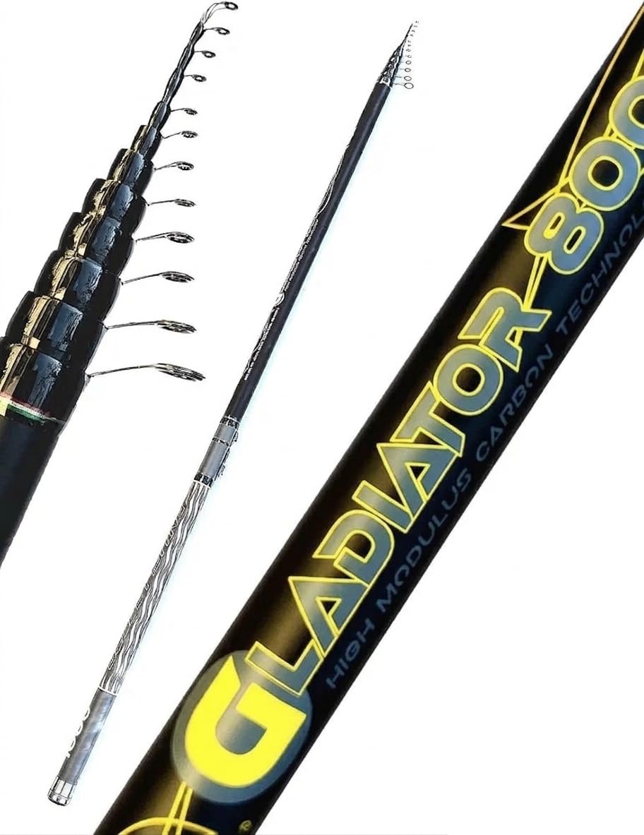 Canna Bolognese 8 Metri Azione Punta Pesca Mare Spigola Gladiator