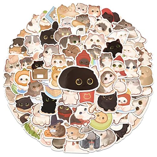 150 Pcs Cute Cat Stickers for Water Bottles| Gift for Kids Teen Birthday Party| Kawaii Stickers Pack|Waterproof Stickers for Water Bottles,Laptop,Phone,Skateboard,Bicycle