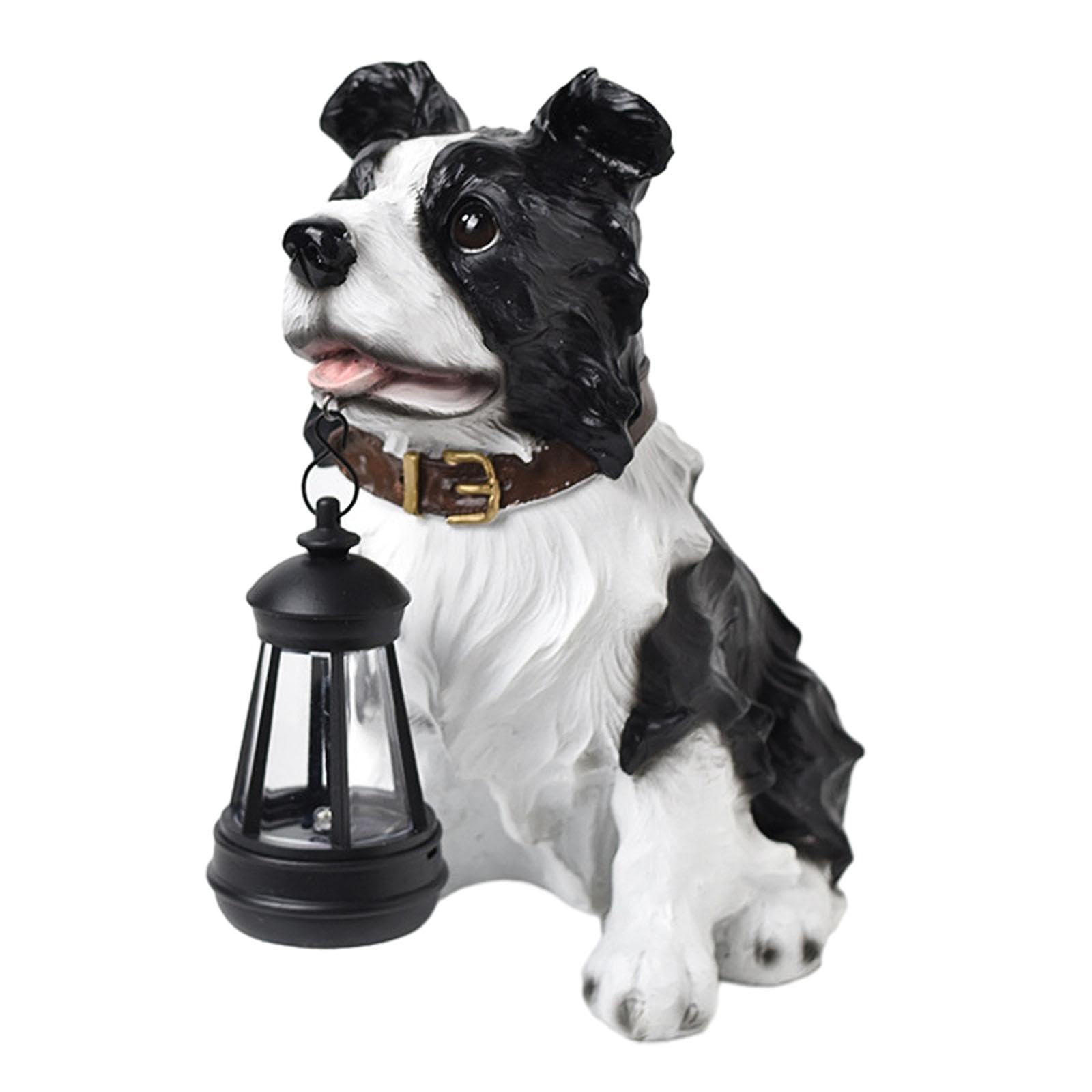 Estatua de Perro de Jardín con Luz Solar Figura de Animal para Patio Césped Jardín Estilo D, Style D
