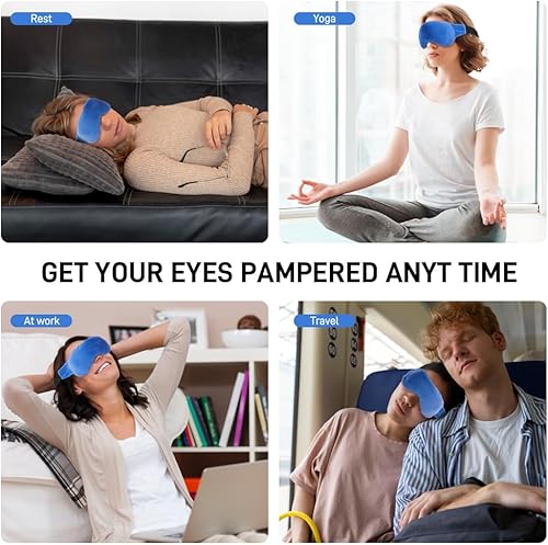 Miniatura 5 de Máscara de ojos calentada por microondas para ojos secos, compresa de ojos húmeda, máscara de ojos cálida con peso para ojos secos, tratamiento