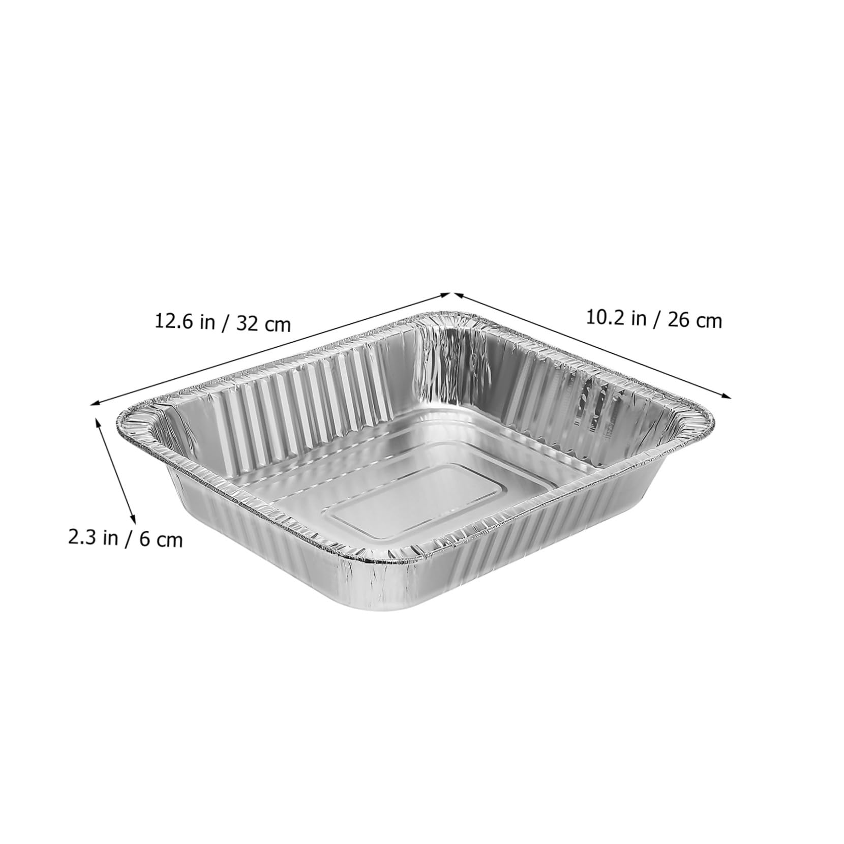 10 Bandejas de Aluminio de Alta Resistencia para Hornear y Asar Fondo Profundo, Recipientes Desechables para Cocina y Servir Alimentos