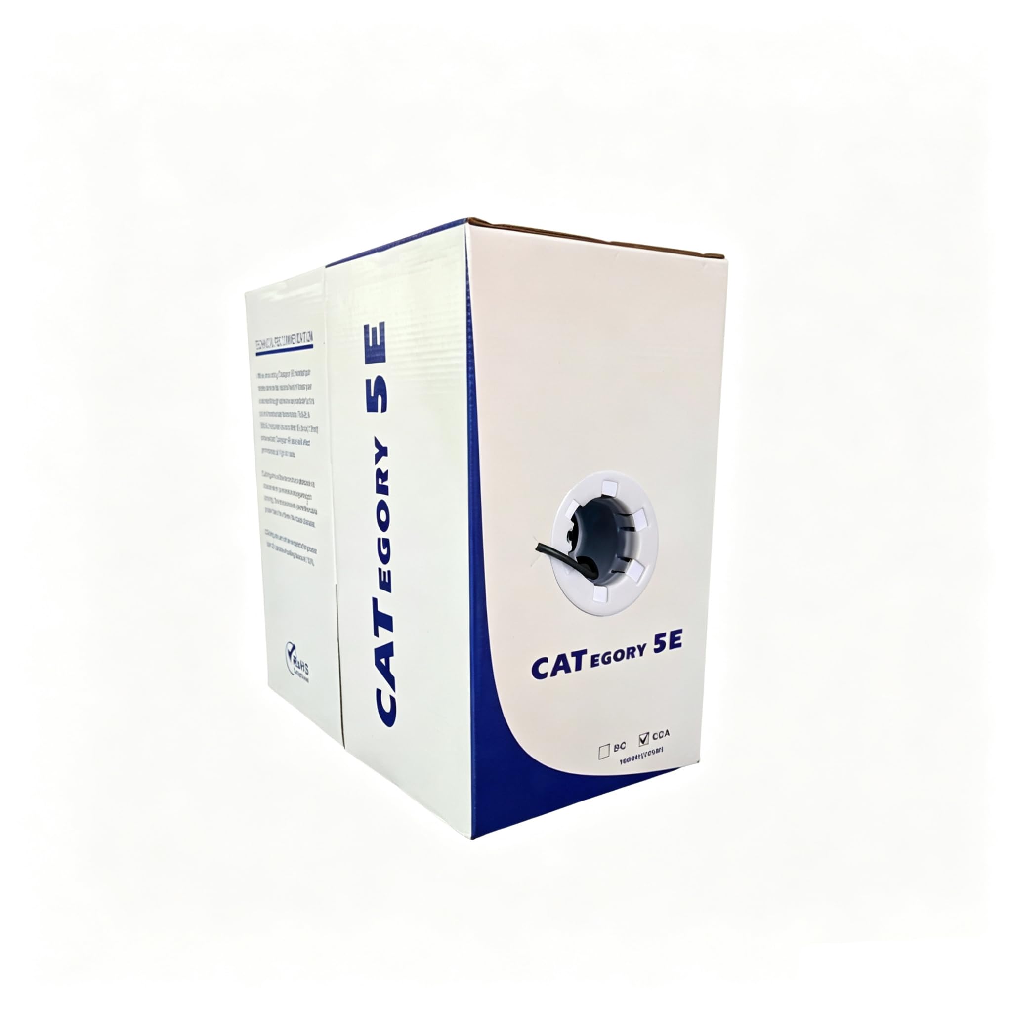 Real HD Câble Ethernet CAT5e 24 AWG CCA UTP non blindé pour réseau LAN en vrac facile à tirer - 305 m - Pour routeur, modem, PC, ordinateur portable, console de jeu, Smart TV, maison, bureau