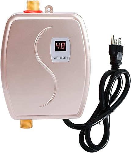Mini calentador eléctrico de agua caliente instantáneo sin tanque de 110 V, calentador de agua bajo demanda con pantalla digital LCD para grifo de