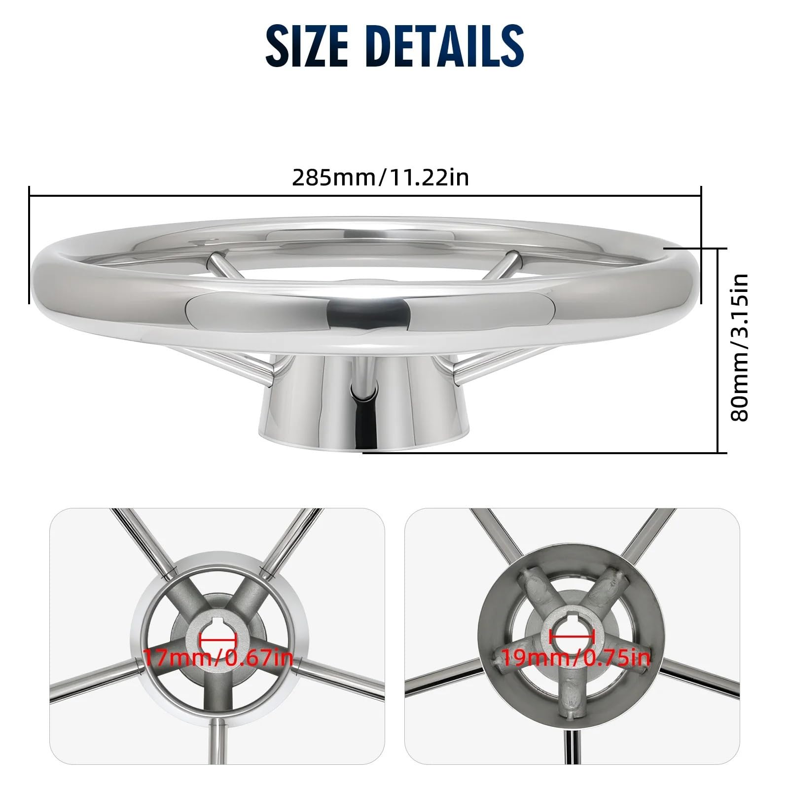 Compatibile volante in acciaio inossidabile lucidato a 5 razze for barche