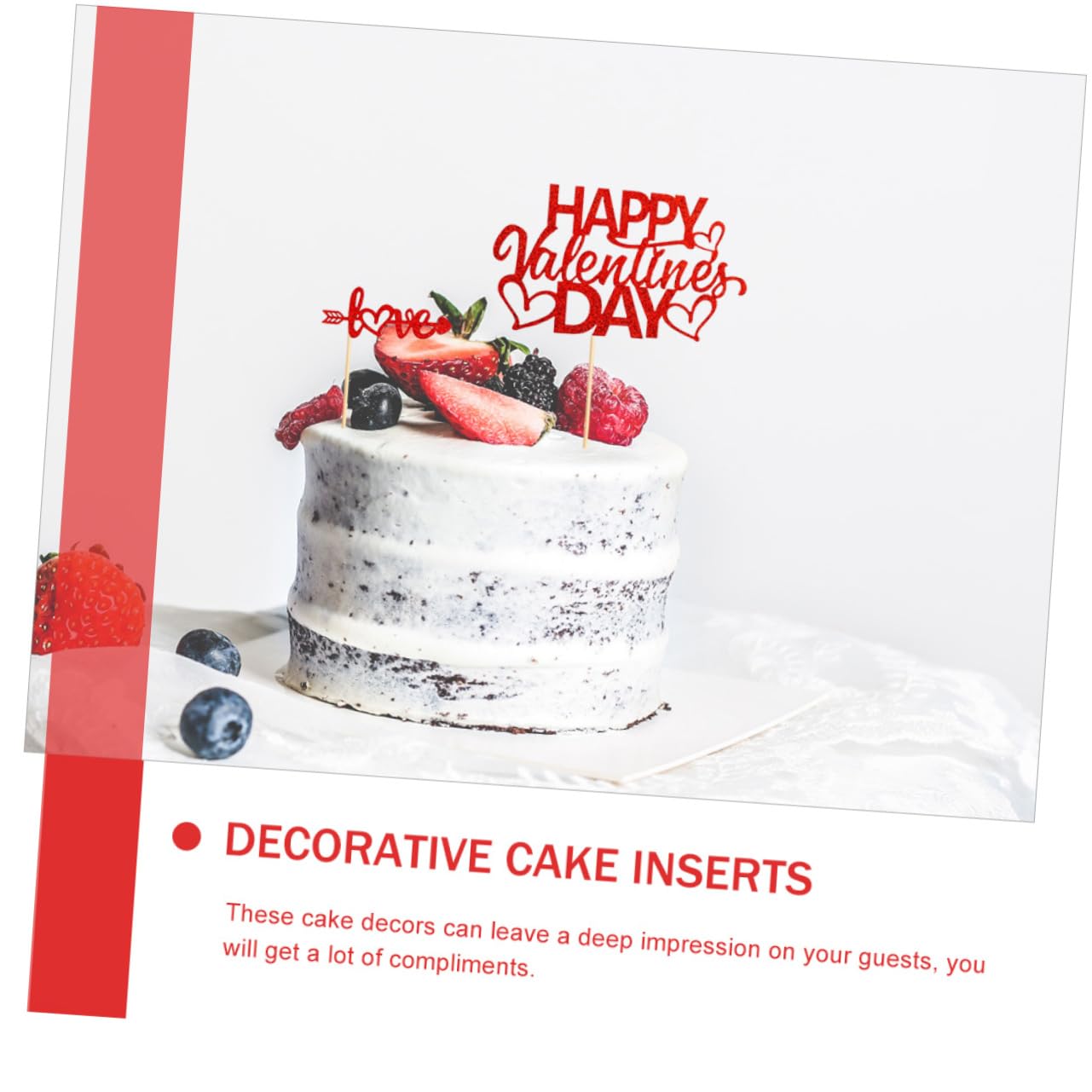 Toyvian 100pezzi Decorazioni Per Torte Di Di Cake Topper Tema Cuore Eleganti Accessori Per Cupcake e Dessert Per Feste e Matrimonio