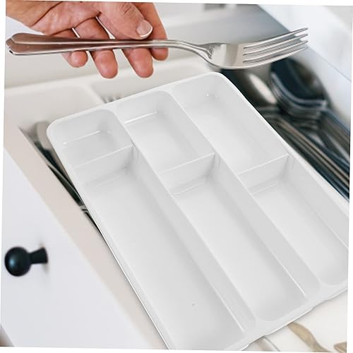 Miniatura 4 de Organizador de cubiertos para el hogar, multicompartimento, soporte de utensilios de plástico para almacenamiento de cocina, resistente a los